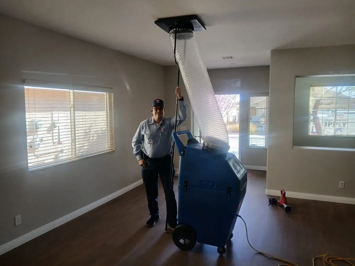 Professional Dryer Vent Cleaning work inside a Rowland Heights home